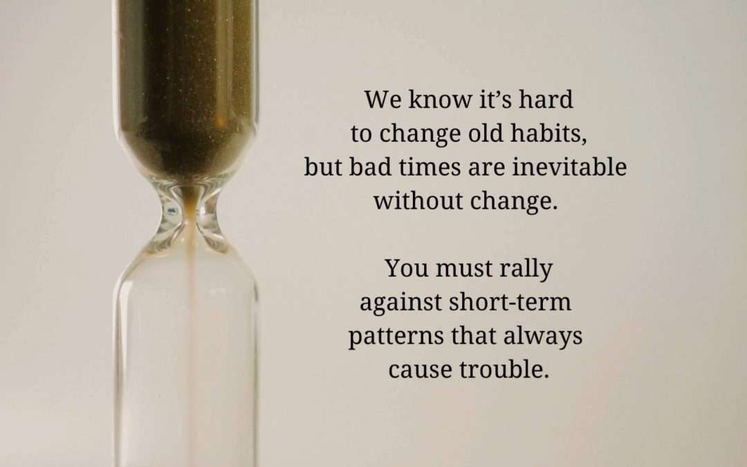 an hourglass and quote